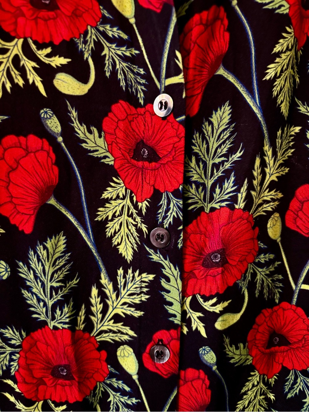 Hemloya Zaha Midi Shirt Dress in Orange Poppy Print - Picture 5 of 11